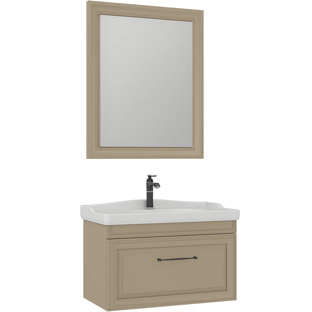 Orka Design 85 Cm Mat Vizon Banyo Dolabı Takımı