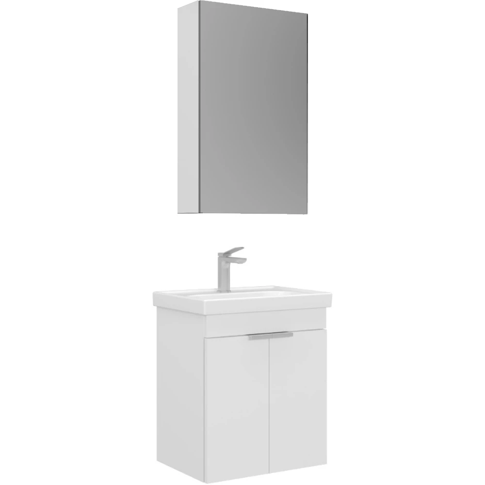 Orka Desna 50 Cm Mat Beyaz Banyo Dolabı Takımı - 5009174