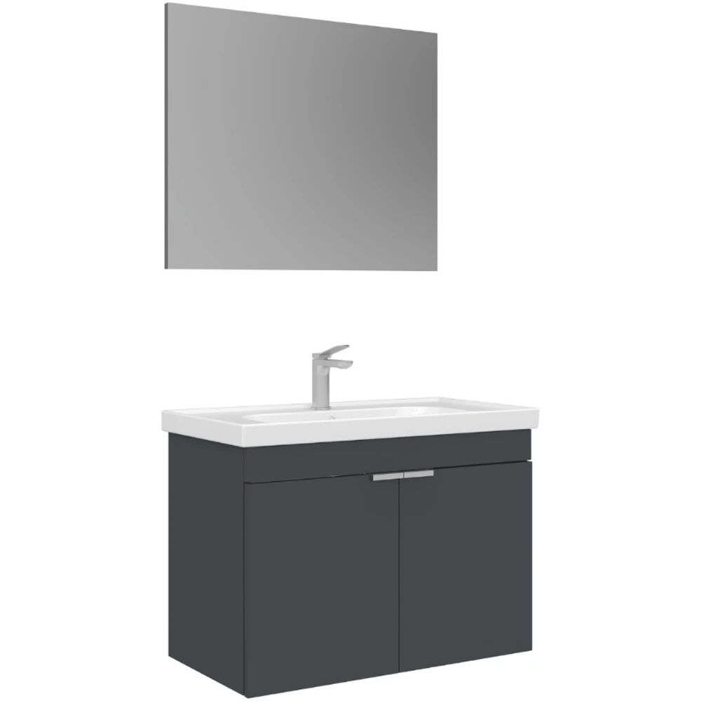 Orka Desna 80 Cm Mat Antrasit Banyo Dolabı Takımı - 5008550