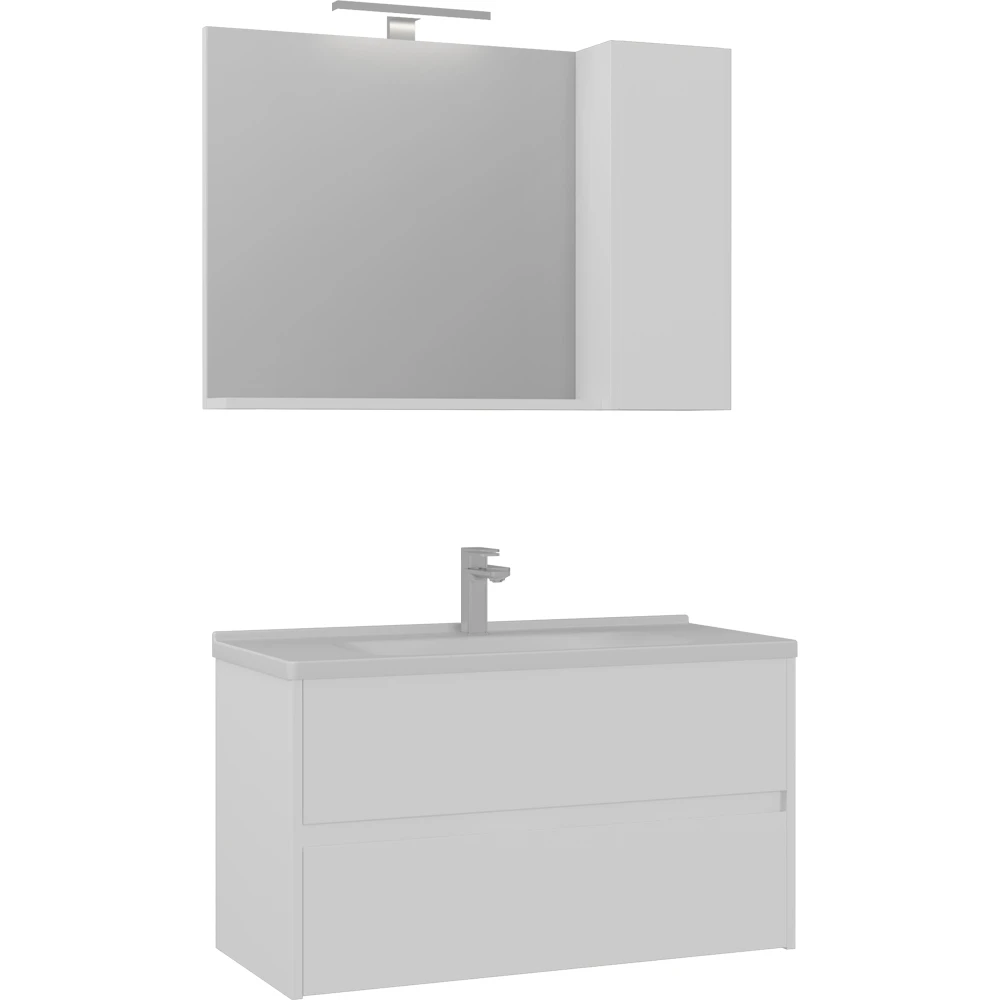 Orka Düden 100 Cm Beyaz Banyo Dolabı Takımı - 5002668