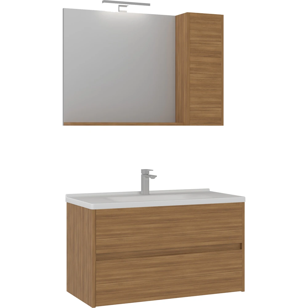 Orka Düden 100 Cm Teak Banyo Dolabı Takımı - 5005684
