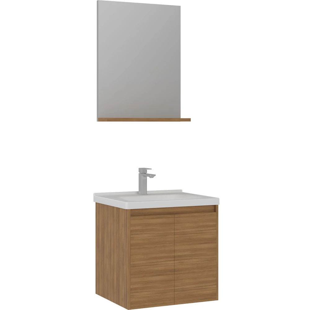 Orka Düden 65 Cm Teak Banyo Dolabı Takımı - 5005688