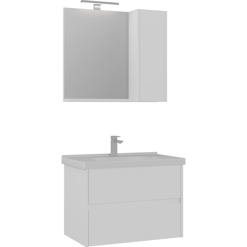 Orka Düden 80 Cm Beyaz Banyo Dolabı Takımı - 5002659