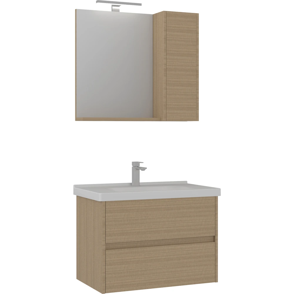 Orka Düden 80 Cm Meşe Banyo Dolabı Takımı - 5002662
