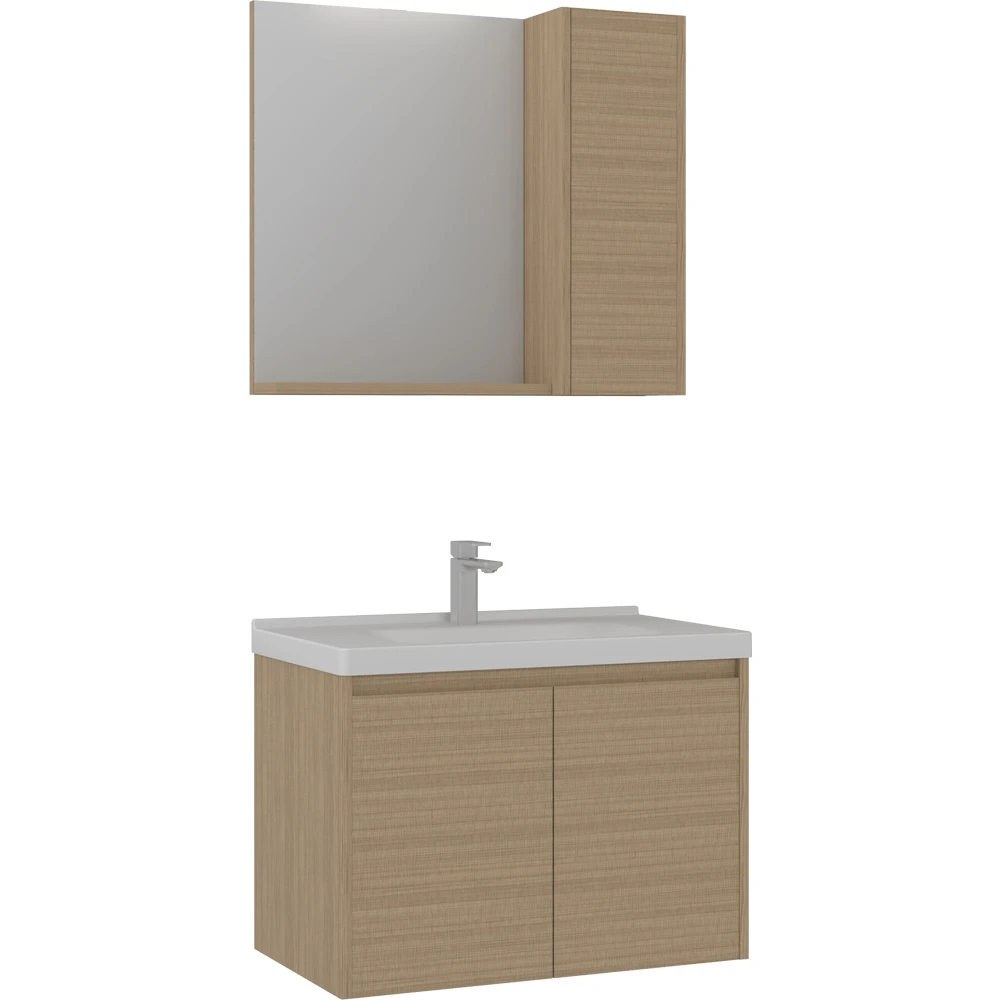 Orka Düden 80 Cm Meşe Banyo Dolabı Takımı - 5002666