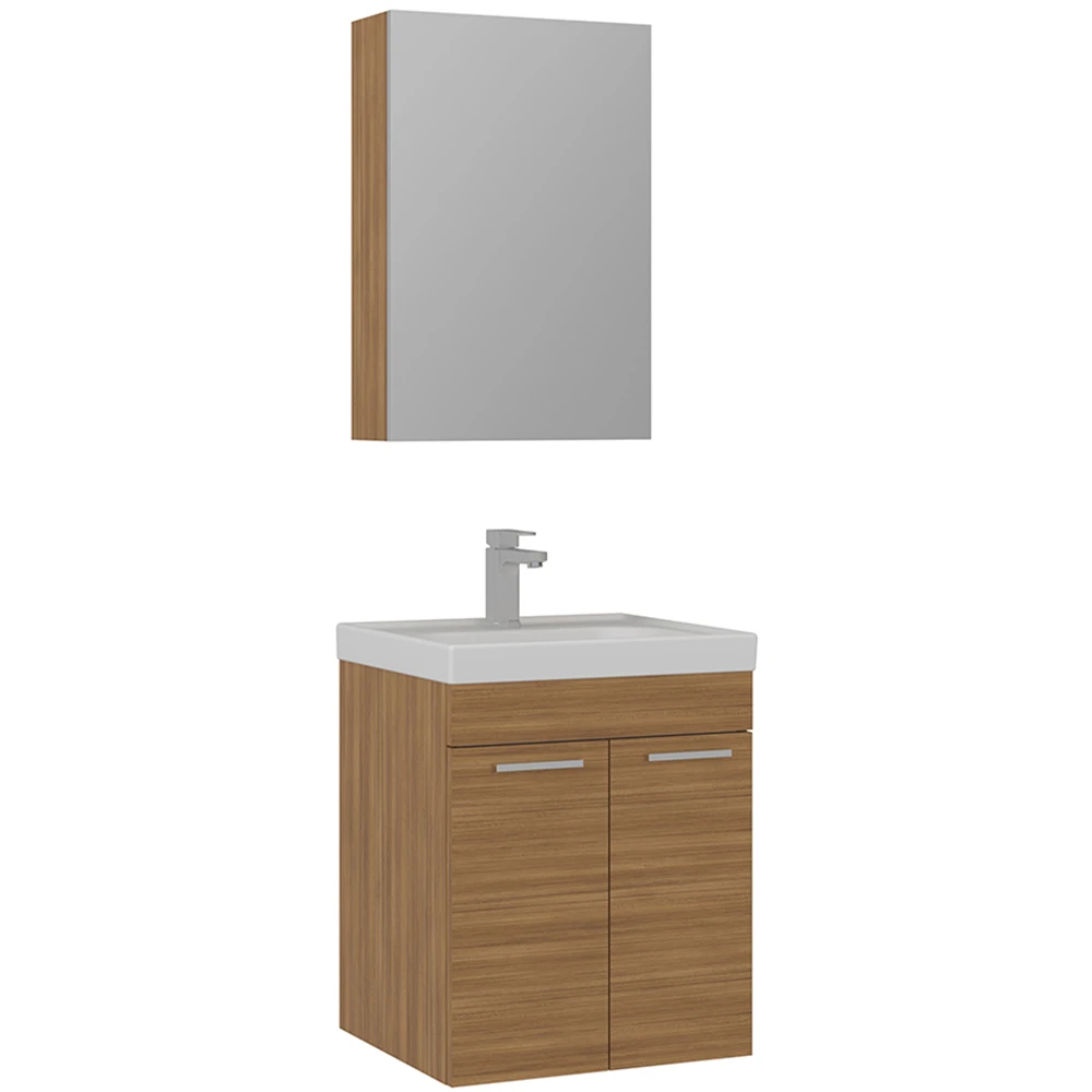 Orka Enez 55 Cm Teak Banyo Dolabı Takımı