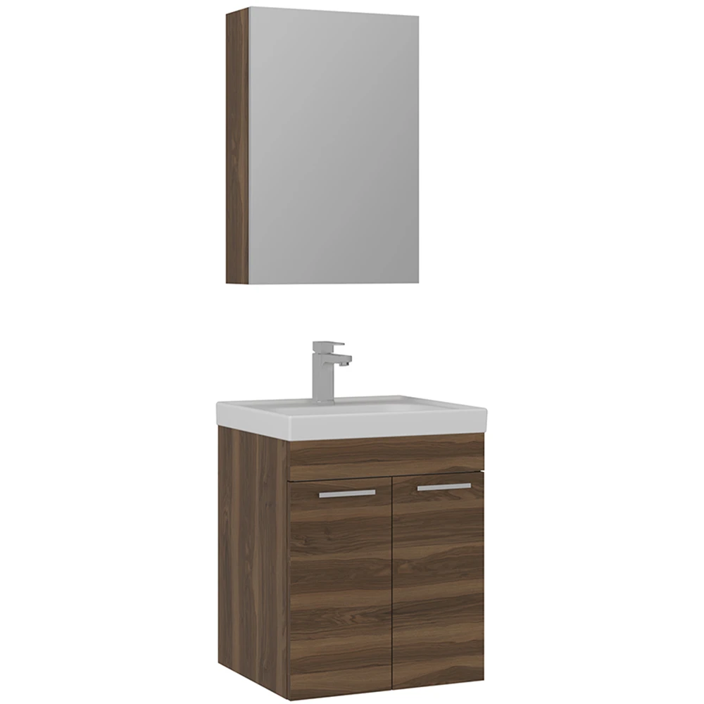 Orka Enez 55 Cm Tesbih Ceviz Banyo Dolabı Takımı