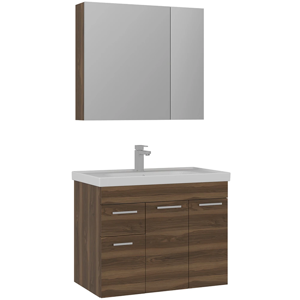 Orka Enez 80 Cm Tesbih Ceviz Banyo Dolabı Takımı
