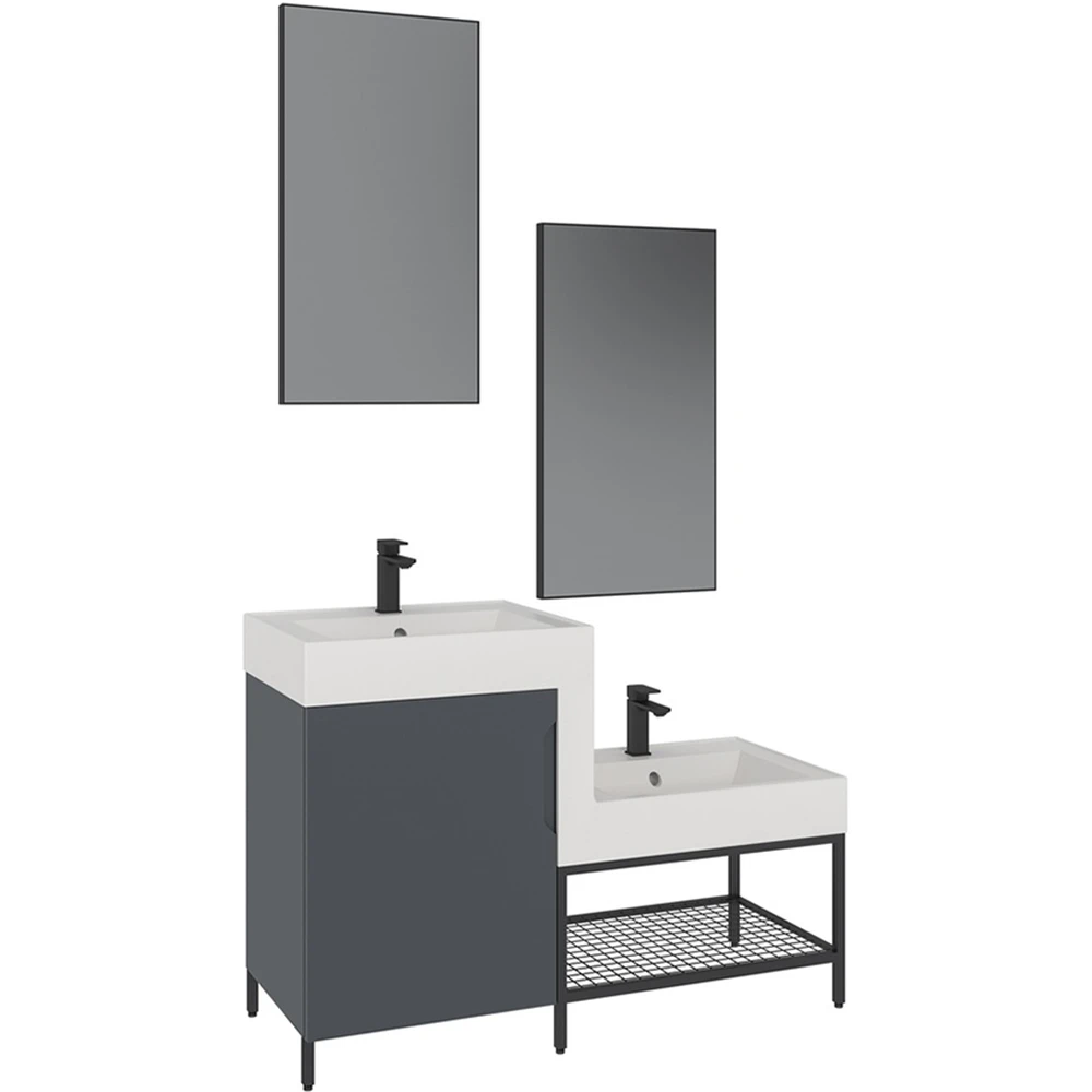 Orka Enna 120 Cm Mat Antrasit Banyo Dolabı Takımı
