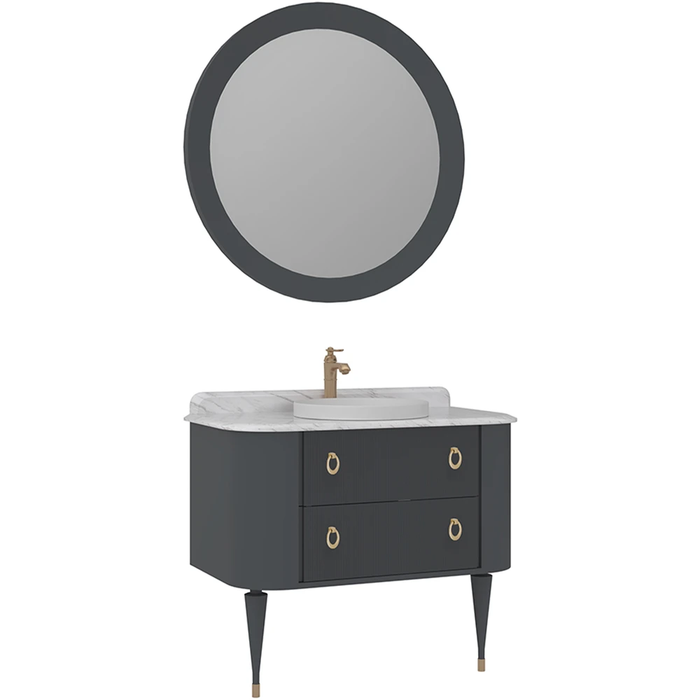 Orka Felice 100 Cm Mat Antrasit Banyo Dolabı Takımı - 5008072