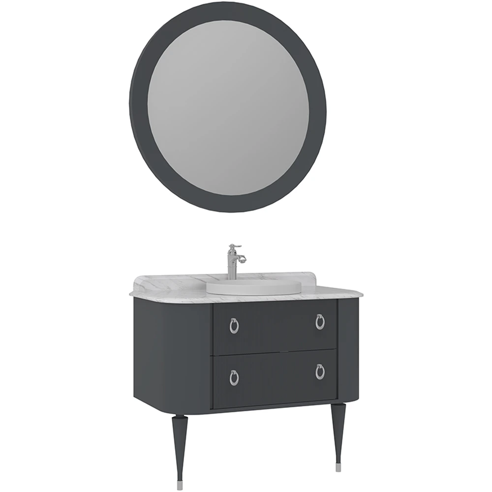 Orka Felice 100 Cm Mat Antrasit Banyo Dolabı Takımı - 5008074