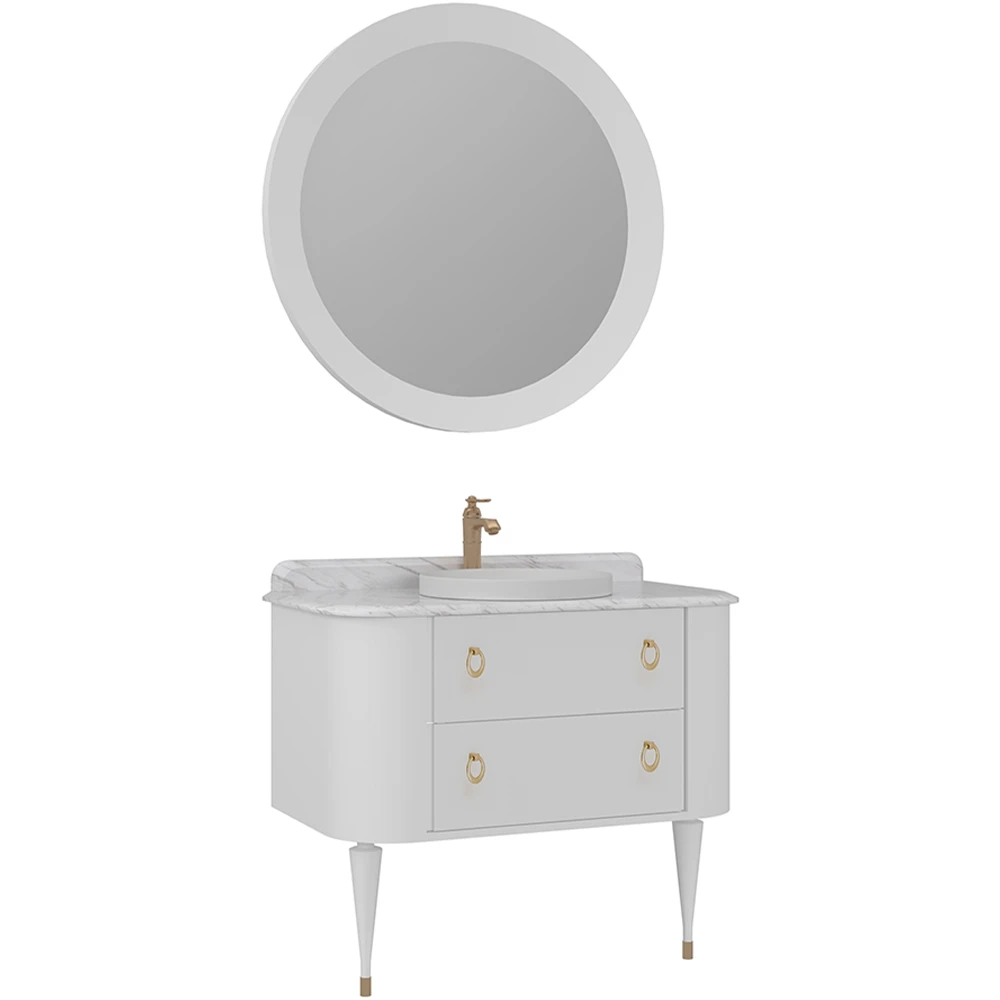 Orka Felice 100 Cm Mat Beyaz Banyo Dolabı Takımı - 5008076