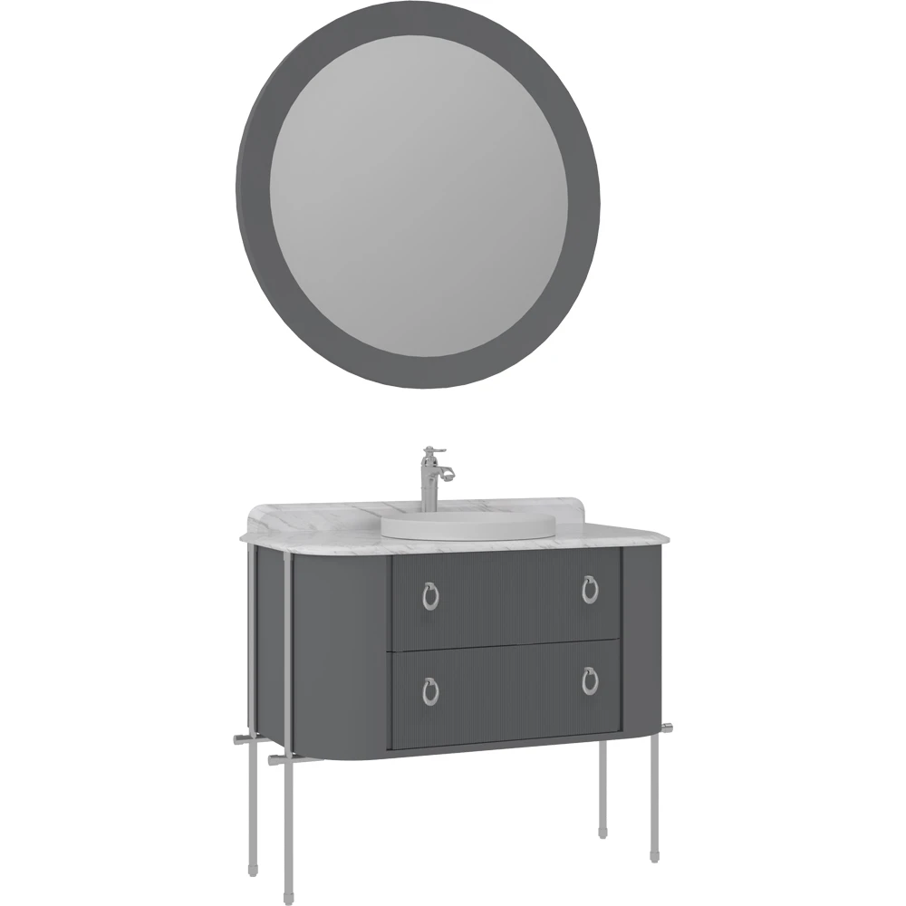 Orka Felice 100 Cm Mat Gri Banyo Dolabı Takımı - 5008083
