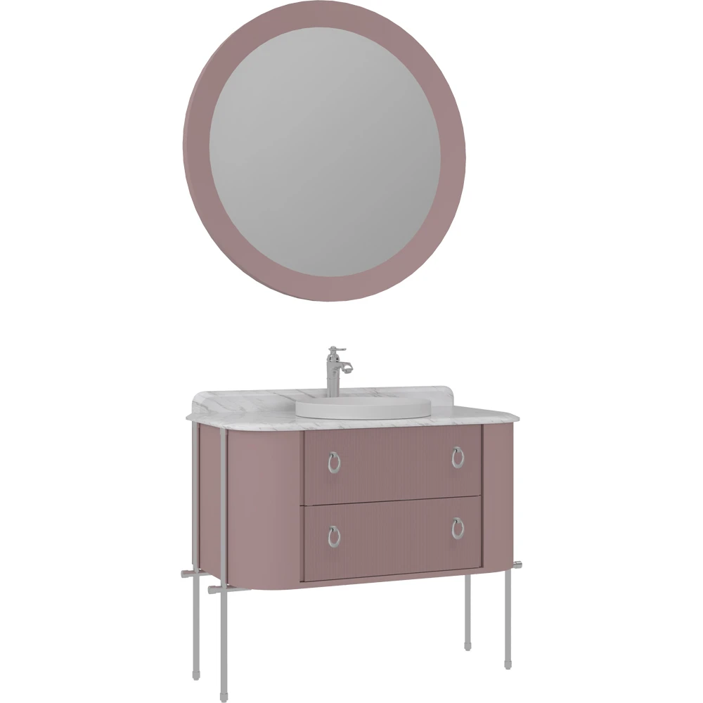 Orka Felice 100 Cm Mat Pudra Banyo Dolabı Takımı - 5008087