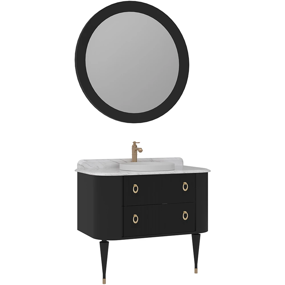 Orka Felice 100 Cm Mat Siyah Banyo Dolabı Takımı - 5008088