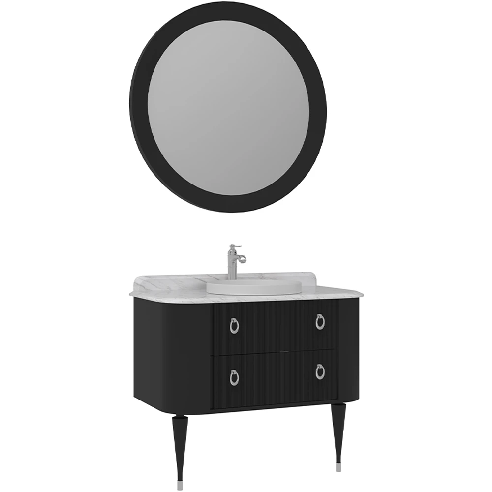 Orka Felice 100 Cm Mat Siyah Banyo Dolabı Takımı - 5008090