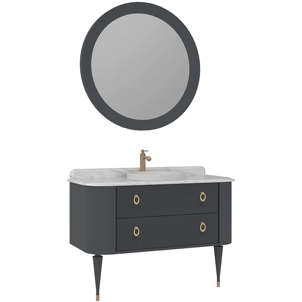 Orka Felice 120 Cm Mat Antrasit Banyo Dolabı Takımı - 5008096