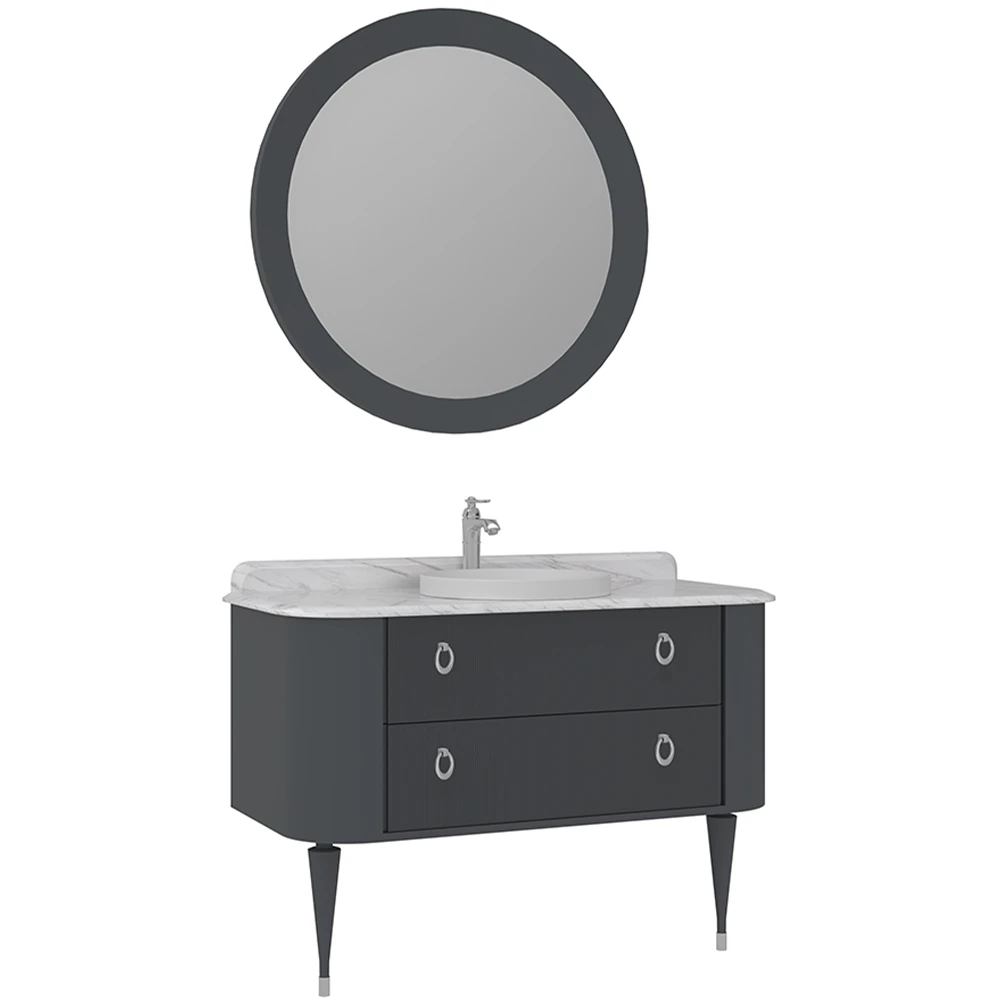 Orka Felice 120 Cm Mat Antrasit Banyo Dolabı Takımı - 5008098