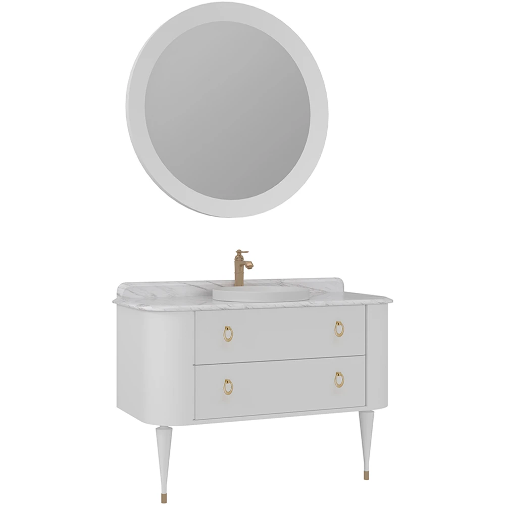 Orka Felice 120 Cm Mat Beyaz Banyo Dolabı Takımı - 5008100
