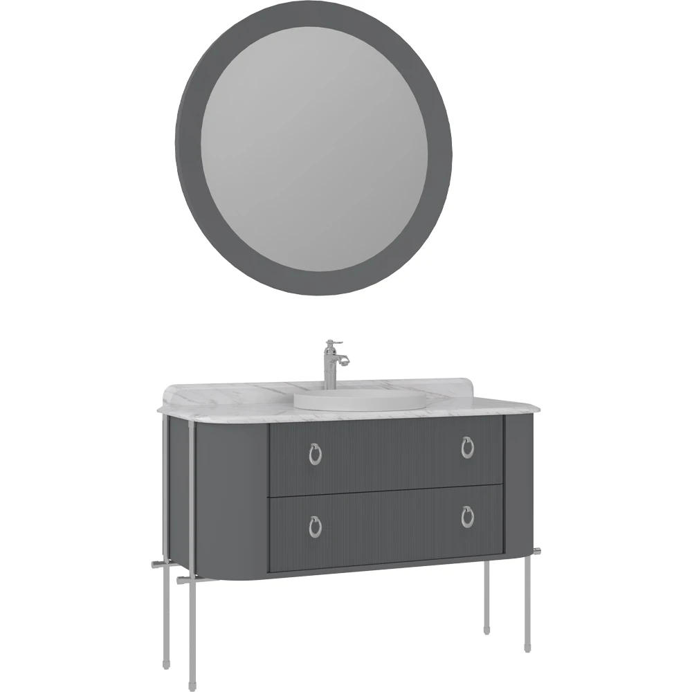 Orka Felice 120 Cm Mat Gri Banyo Dolabı Takımı - 5008107