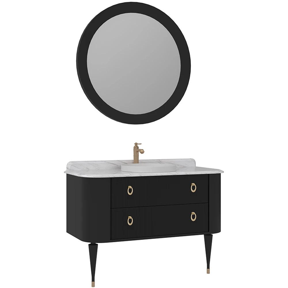 Orka Felice 120 Cm Mat Siyah Banyo Dolabı Takımı - 5008112