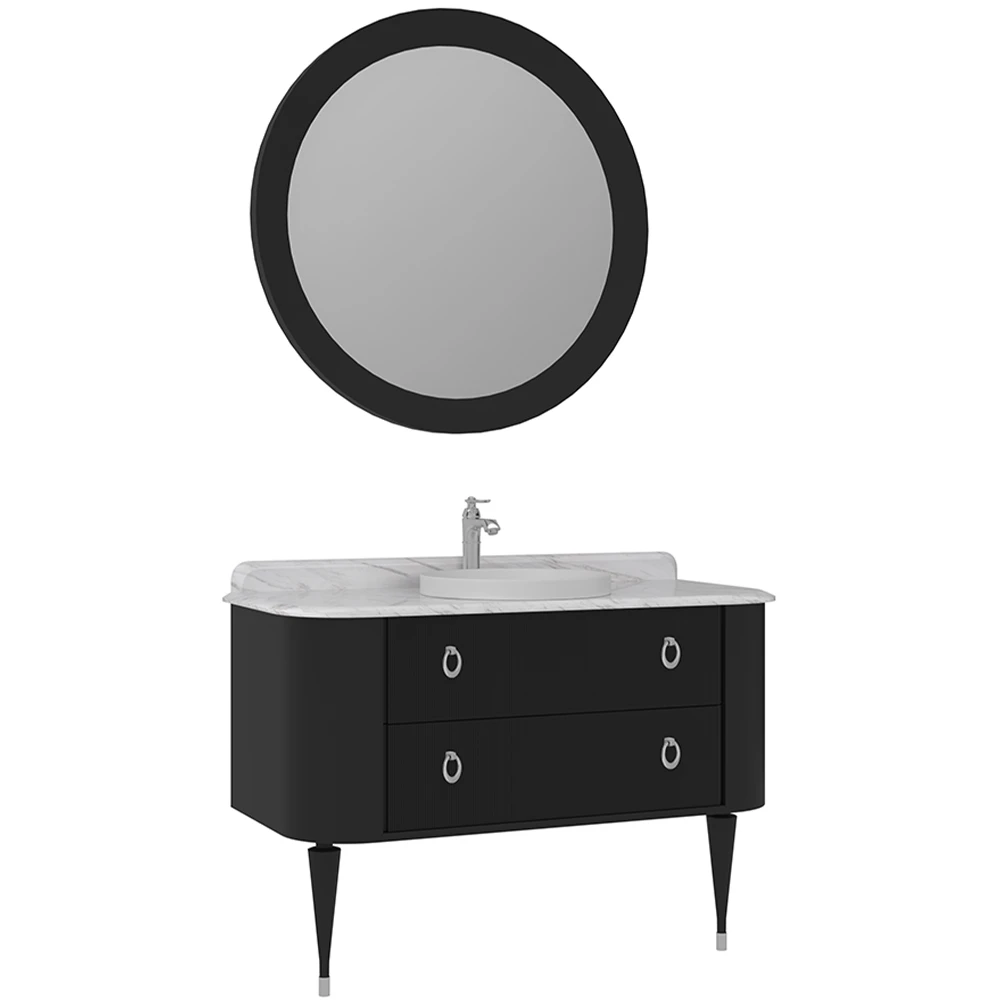 Orka Felice 120 Cm Mat Siyah Banyo Dolabı Takımı - 5008114