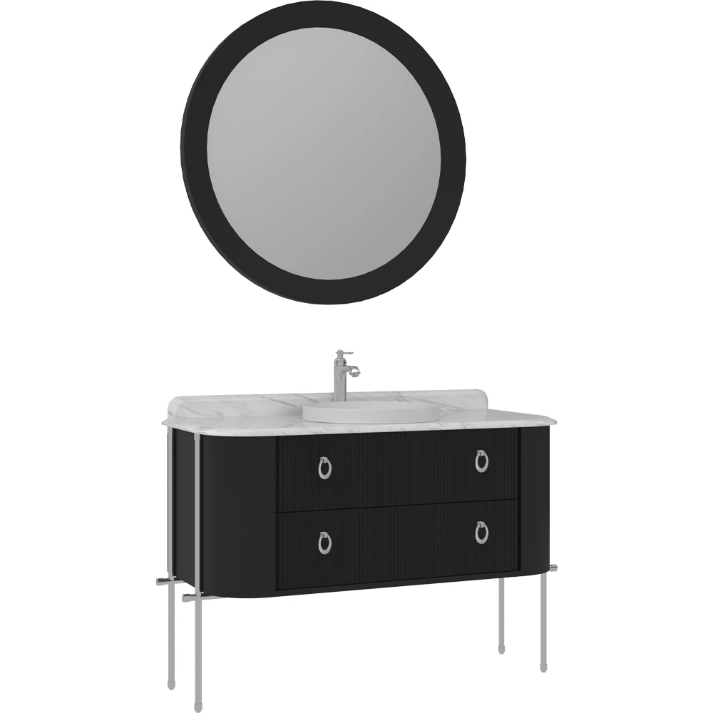 Orka Felice 120 Cm Mat Siyah Banyo Dolabı Takımı - 5008115