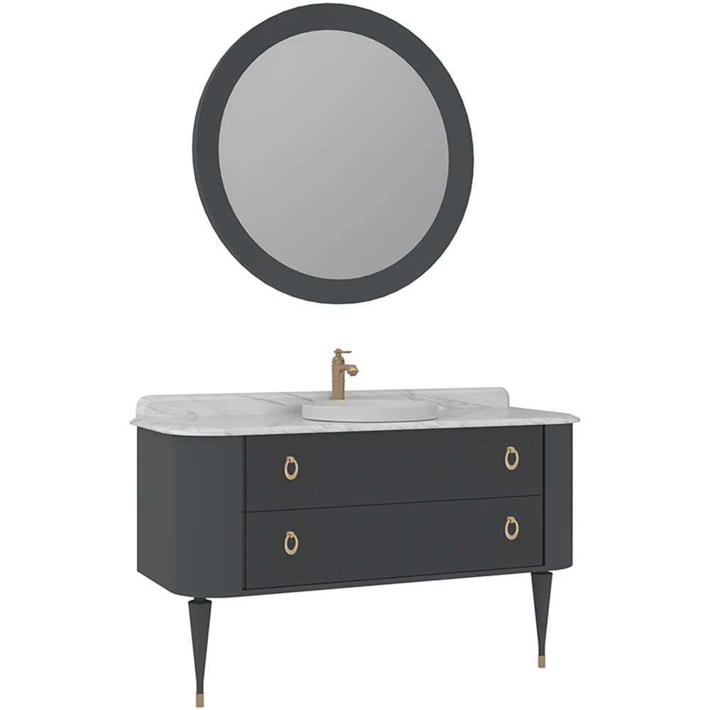 Orka Felice 140 Cm Mat Antrasit Banyo Dolabı Takımı - 5008120