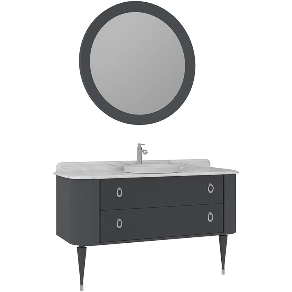 Orka Felice 140 Cm Mat Antrasit Banyo Dolabı Takımı - 5008122