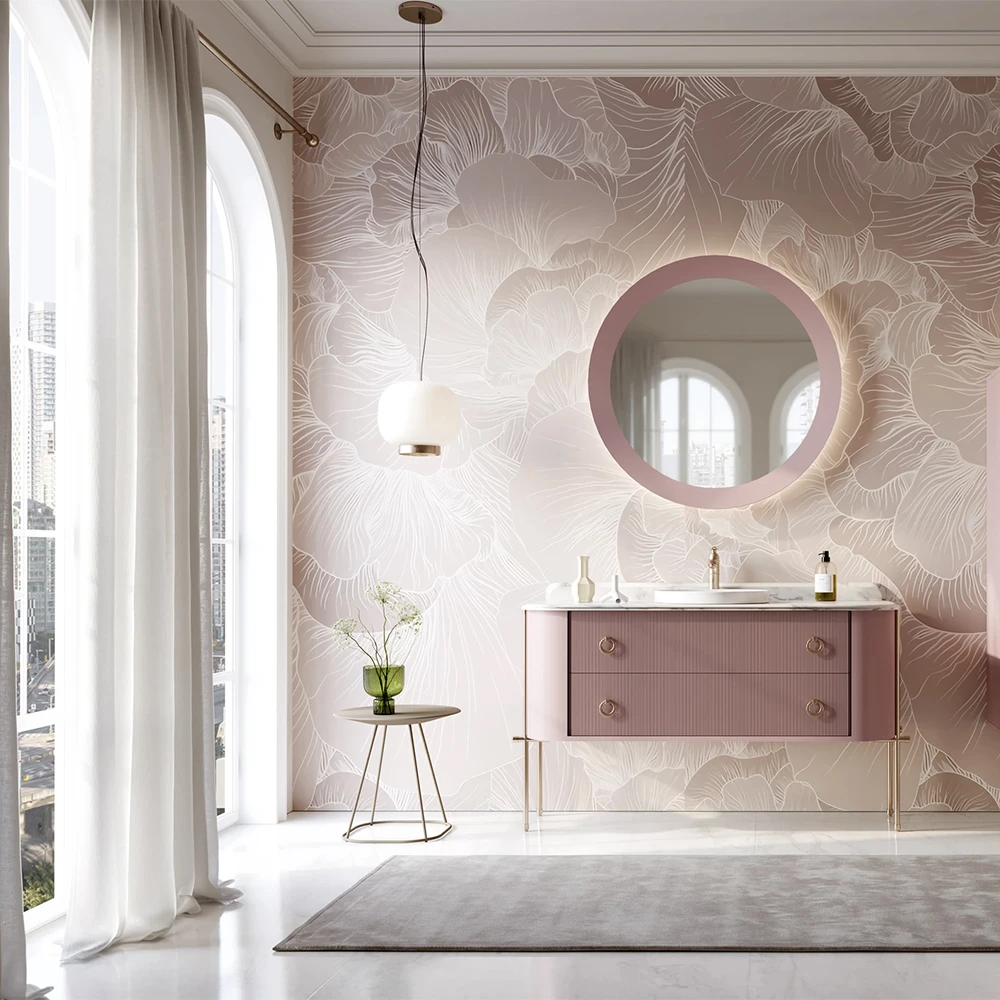 Orka Felice 140 Cm Mat Pudra Banyo Dolabı Takımı - 5008133 2