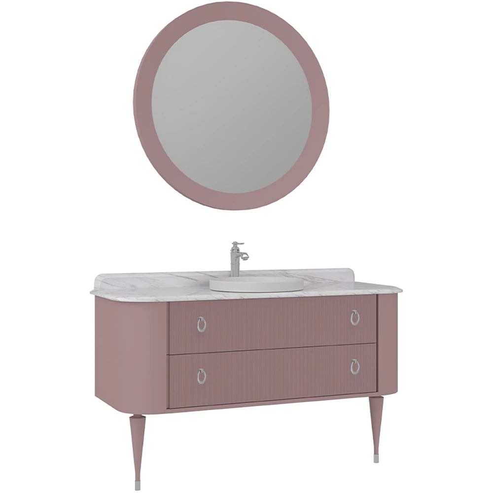 Orka Felice 140 Cm Mat Pudra Banyo Dolabı Takımı - 5008134