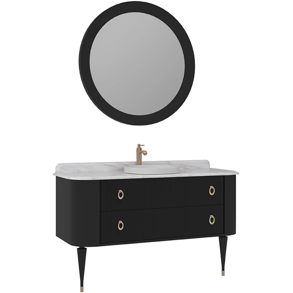 Orka Felice 140 Cm Mat Siyah Banyo Dolabı Takımı - 5008136
