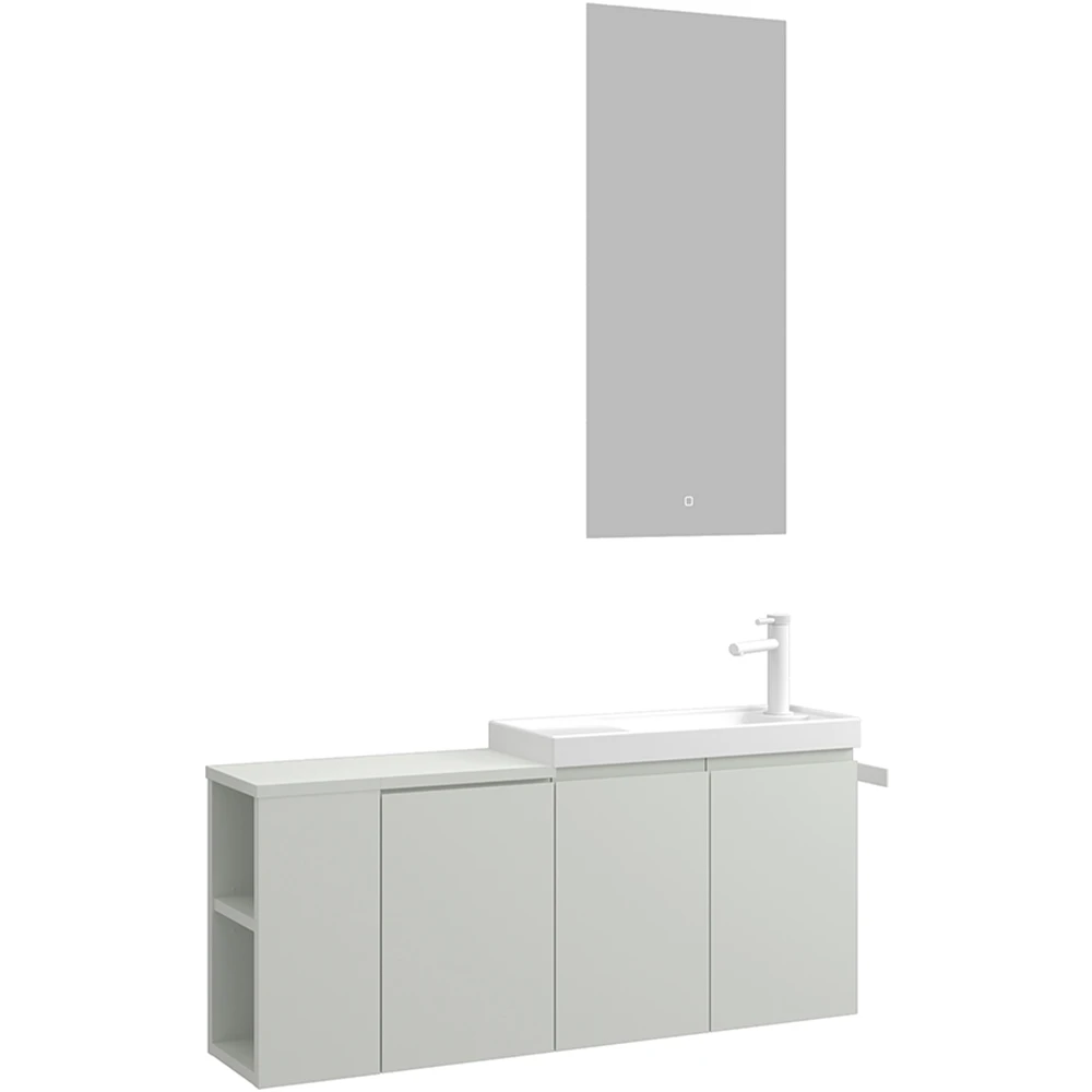 Orka Ferla 110 Cm Mat Kaşmir Banyo Dolabı Takımı (Sol)