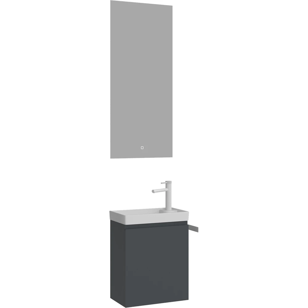 Orka Ferla 40 Cm Mat Antrasit Banyo Dolabı Takımı