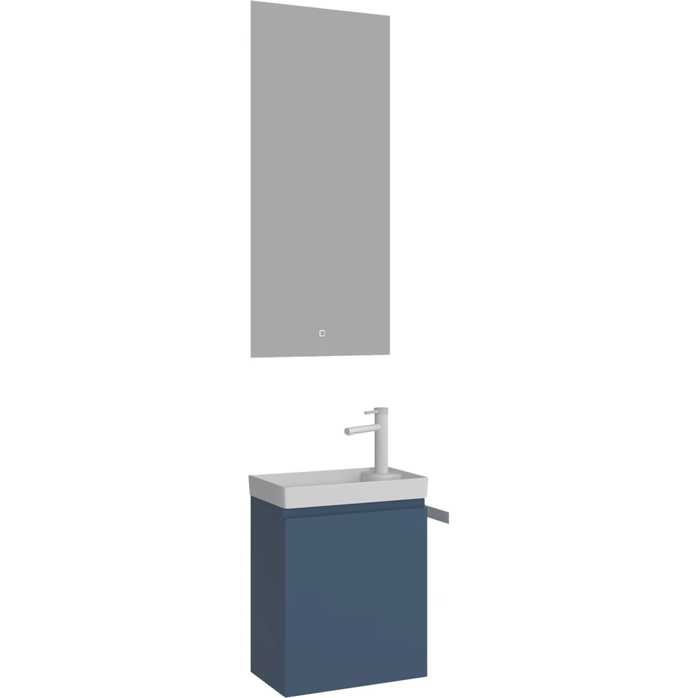 Orka Ferla 40 Cm Mat Mavi Banyo Dolabı Takımı
