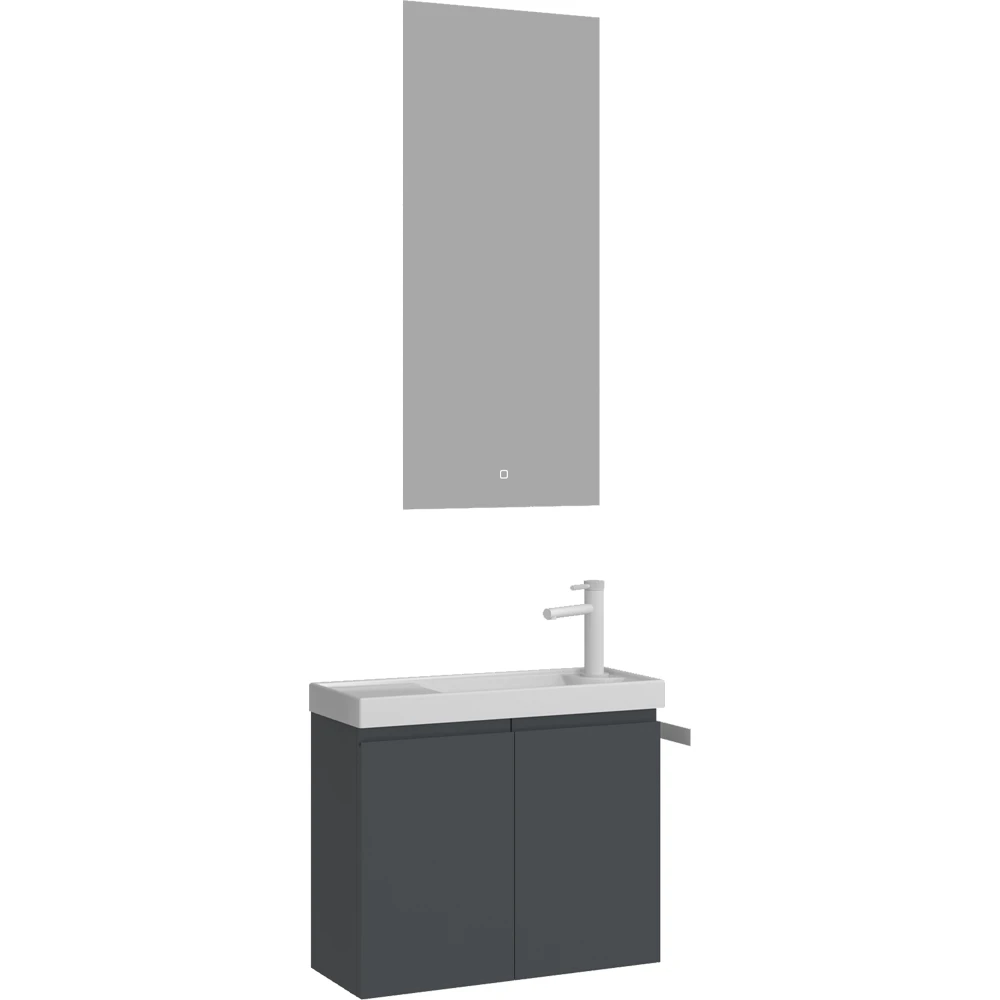 Orka Ferla 60 Cm Mat Antrasit Banyo Dolabı Takımı