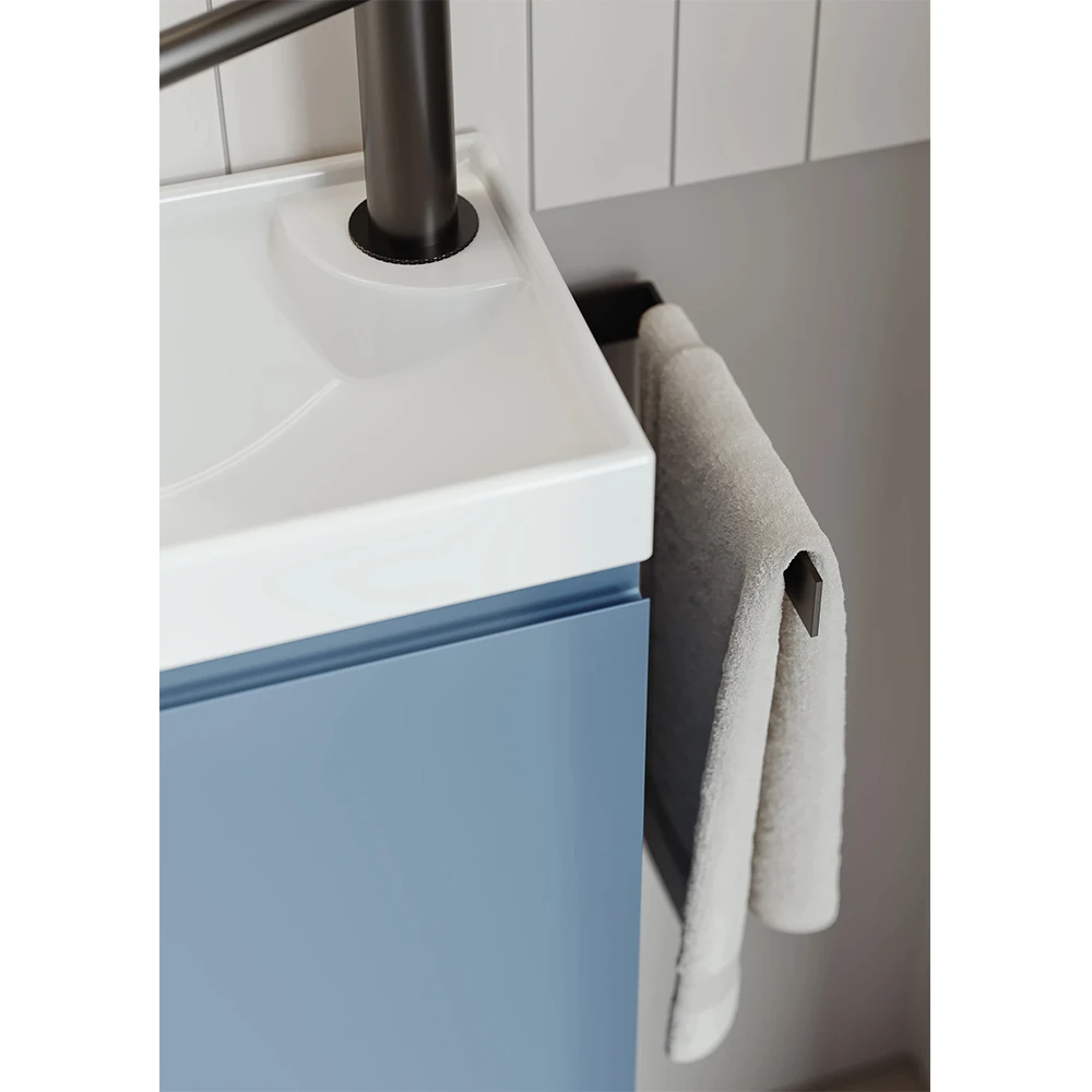 Orka Ferla 60 Cm Mat Mavi Banyo Dolabı Takımı 2