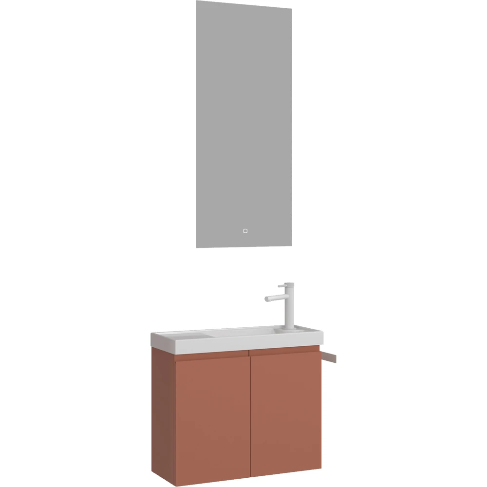 Orka Ferla 60 Cm Mat Tarçın Banyo Dolabı Takımı