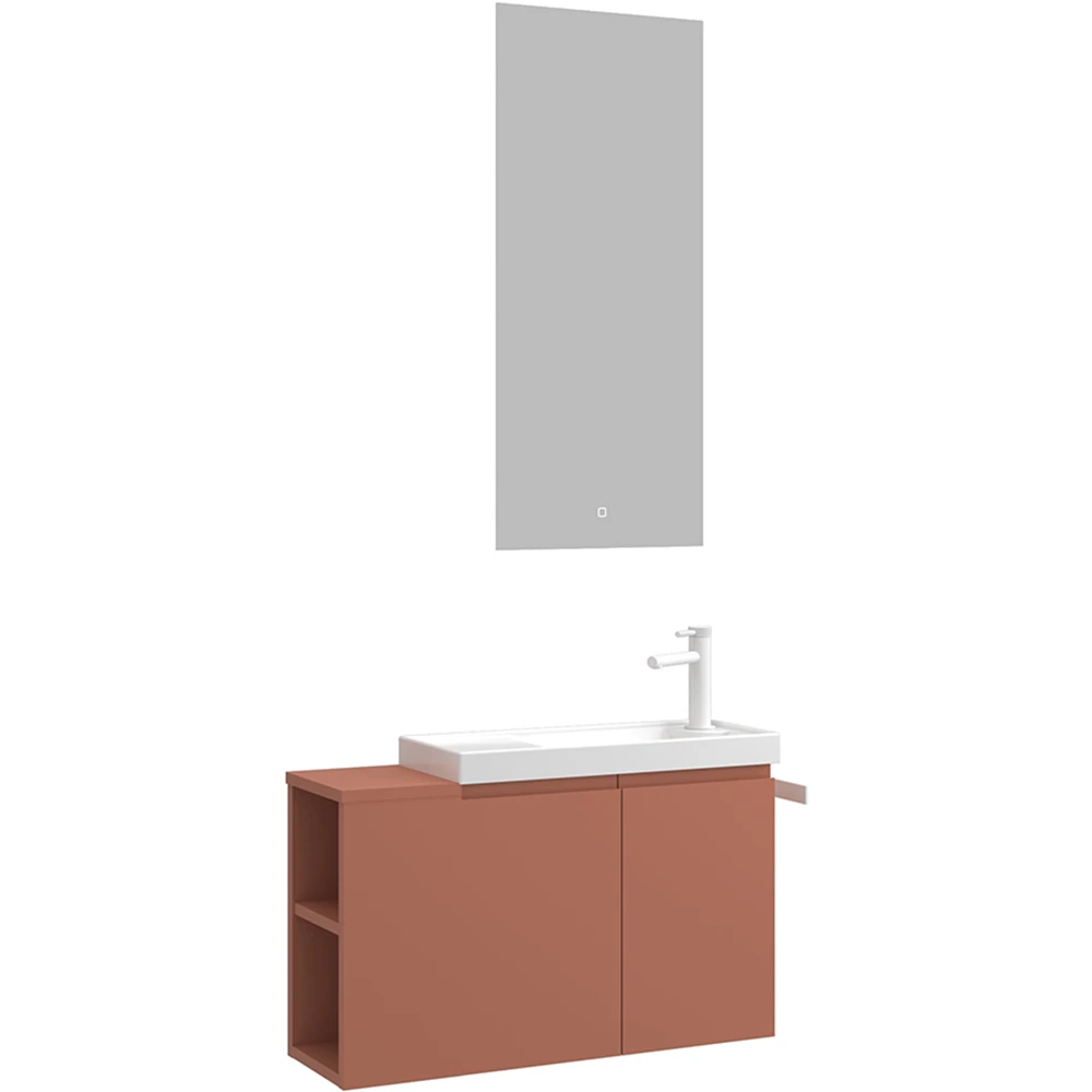 Orka Ferla 80 Cm Mat Tarçın Banyo Dolabı Takımı