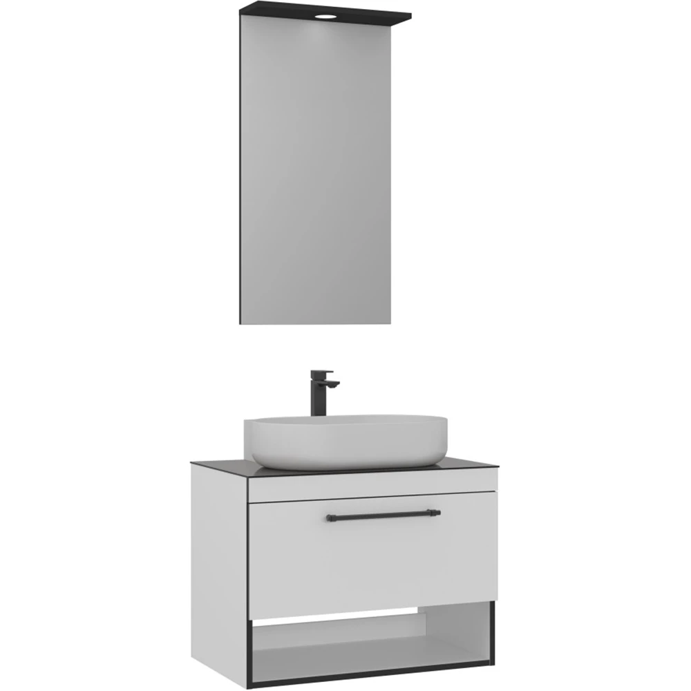 Orka Knidos 90 Cm Beyaz Banyo Dolabı Takımı - 5000347