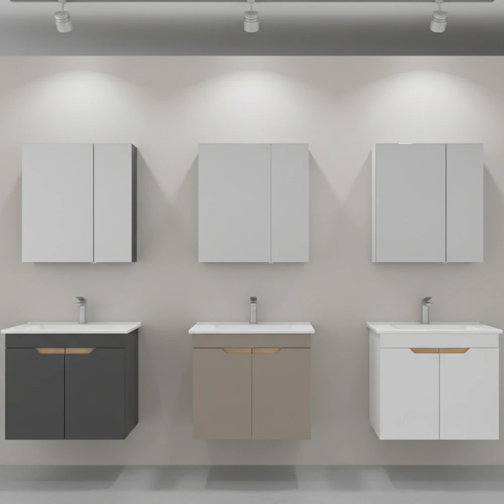 Orka Lena 65 Cm Mat Beyaz Banyo Dolabı Takımı - 5008804 2