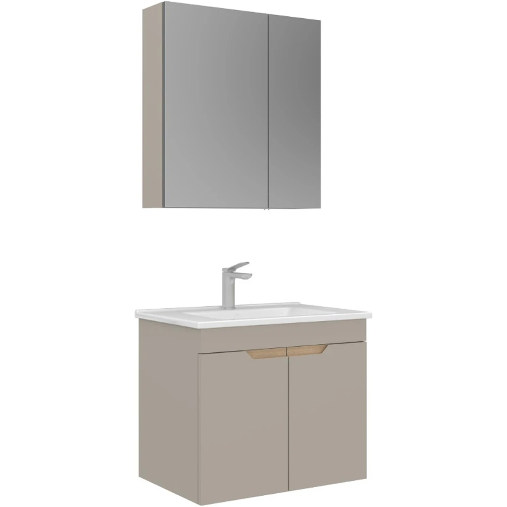 Orka Lena 65 Cm Mat Bej Banyo Dolabı Takımı - 5008000
