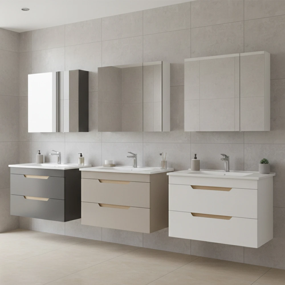 Orka Lena 85 cm Mat Bej Banyo Dolabı Takımı 5008048 | YapıMarka
