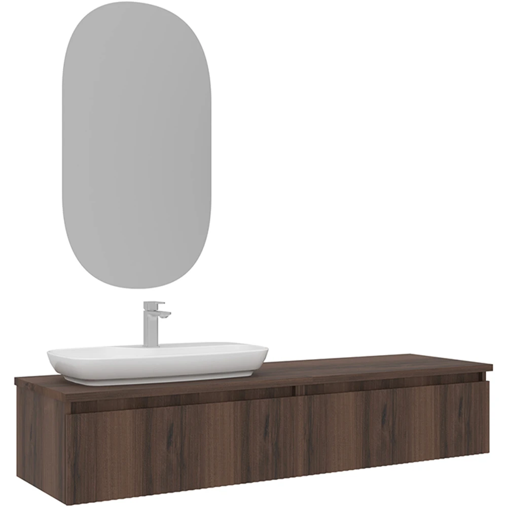 Orka Lentia 160 Cm Ceviz Banyo Dolabı Takımı - 5007110