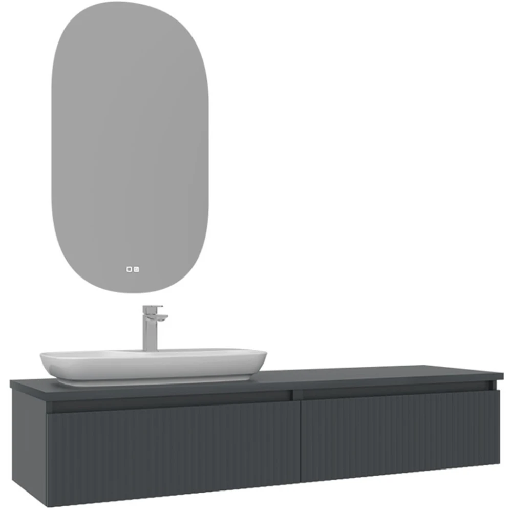 Orka Lentia 160 Cm Mat Antrasit Banyo Dolabı Takımı - 5007107