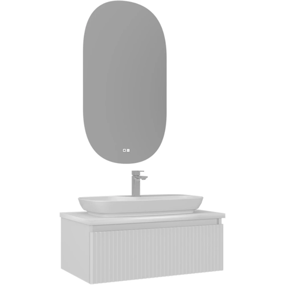 Orka Lentia 80 Cm Mat Beyaz Banyo Dolabı Takımı