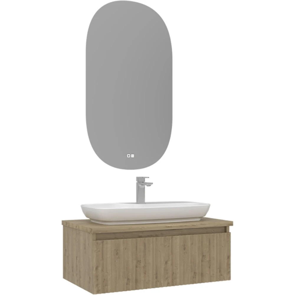Orka Lentia 80 Cm Meşe Banyo Dolabı Takımı
