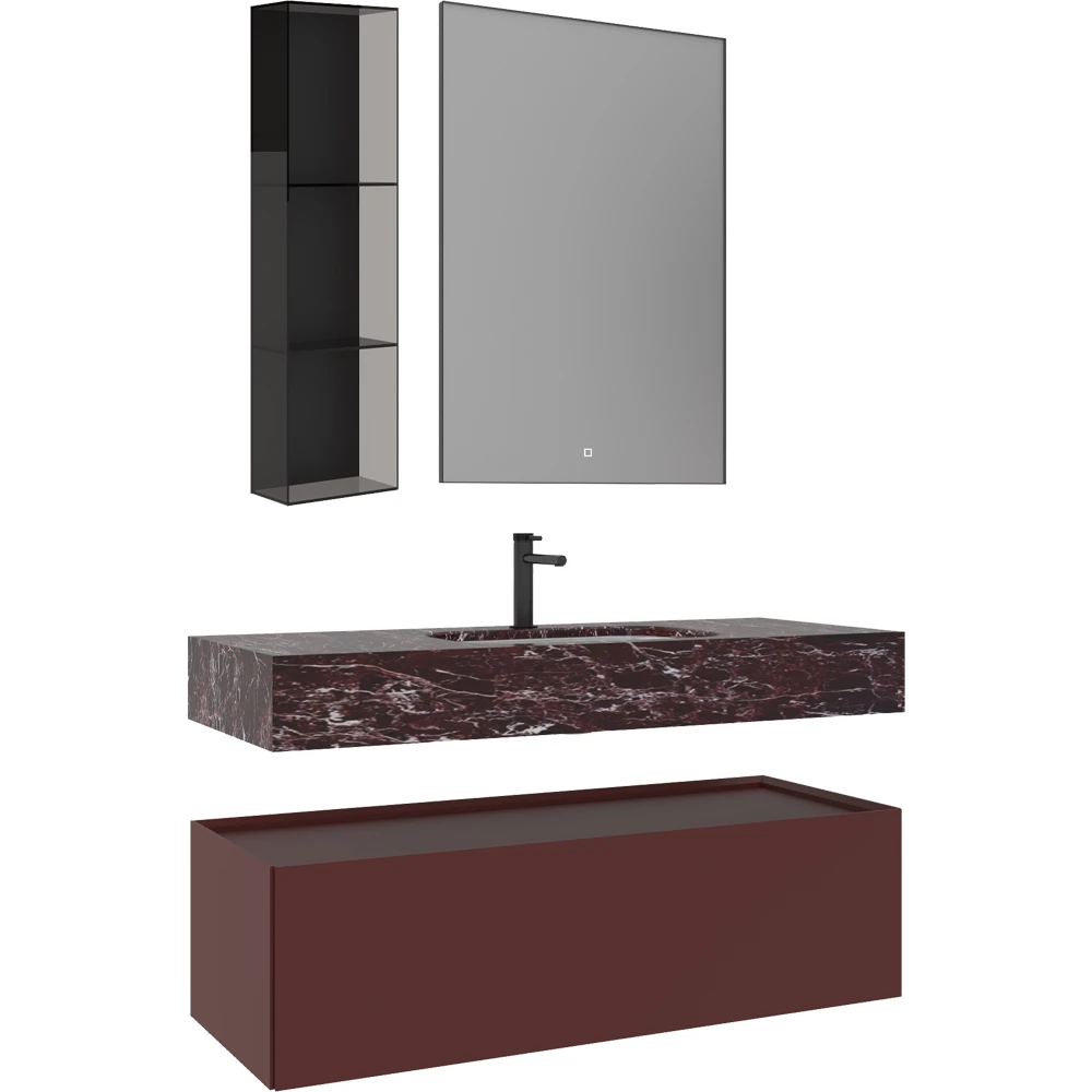 Orka Levanto 120 Cm Mat Bordo Banyo Dolabı Takımı