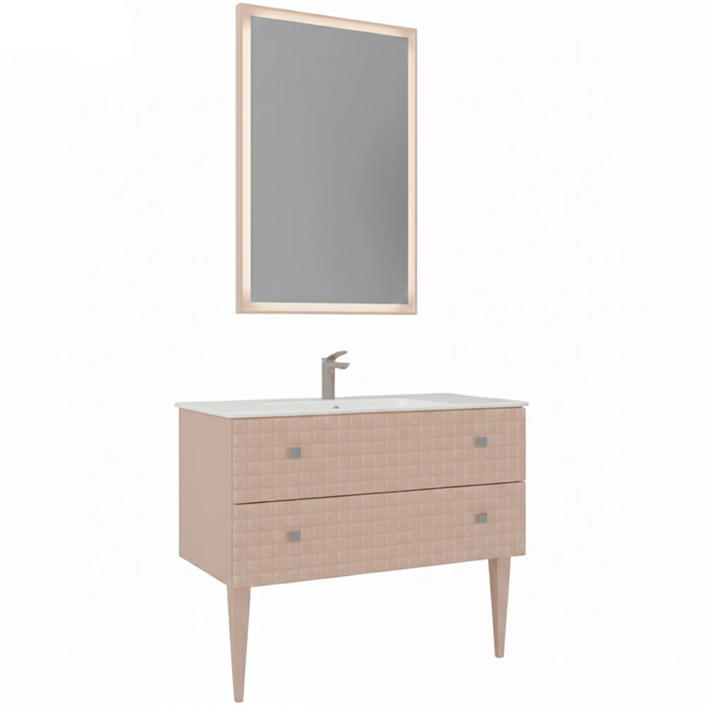 Orka Lipari 100 Cm Mat Pudra Banyo Dolabı Takımı (Krom Kulp) - 5008584