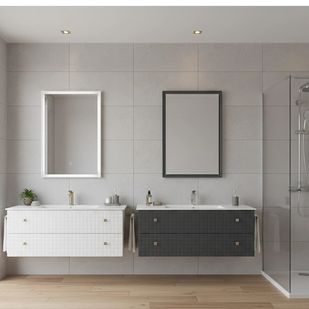 Orka Lipari 120 Cm Mat Antrasit Banyo Dolabı Takımı (Krom Kulp) - 5007328 2